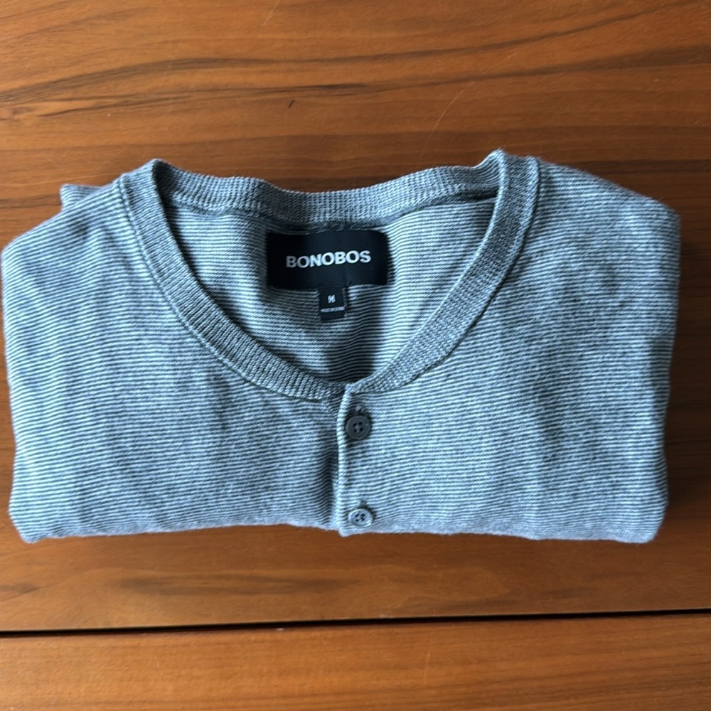 Bonobos Soft Air Henley Sweater - Size M - 100% Cotton